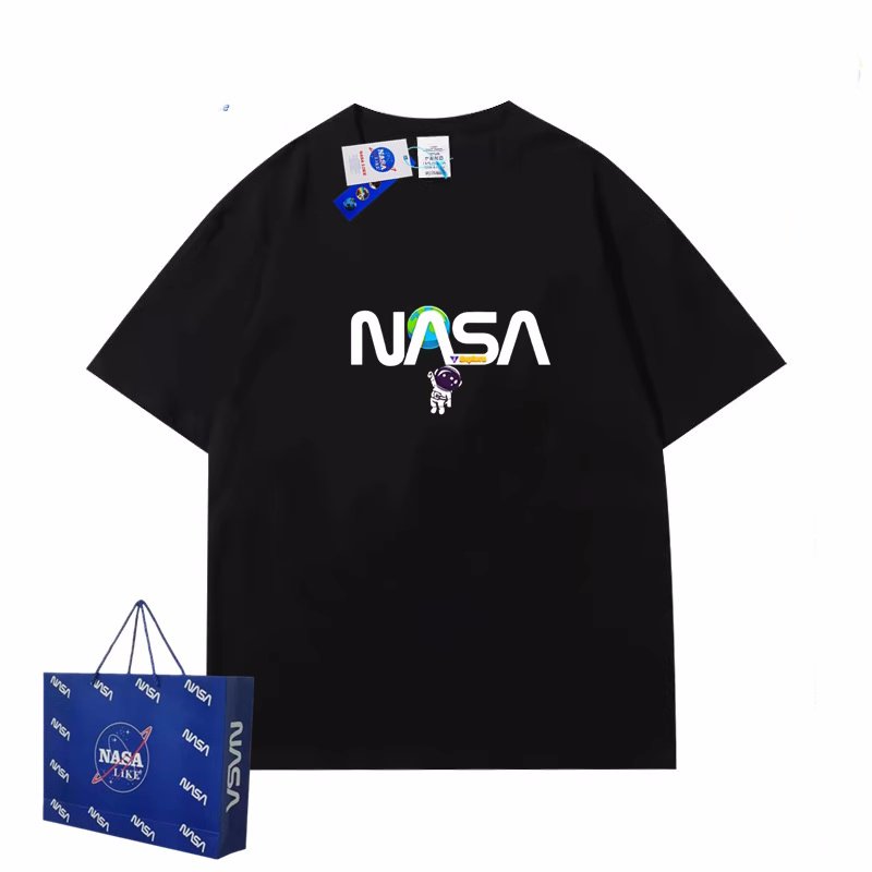 画像7: unisex NASA x Space x Astronaut print Short Sleeve T-Shirt 　ナサNASA×宇宙×宇宙飛行士プリントラウンドネック Tシャツ ユニセックス 男女兼用 (7)