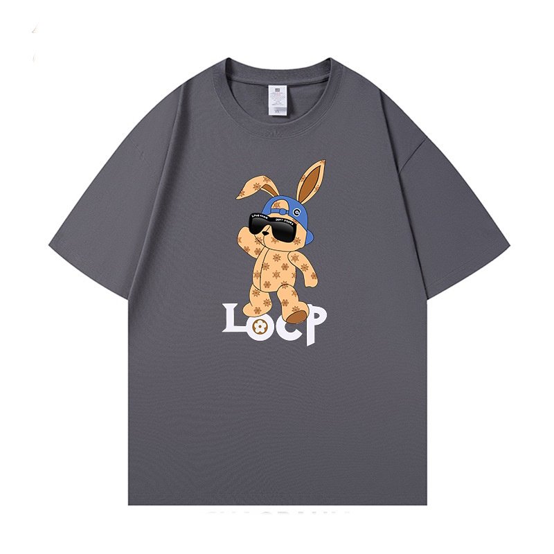 画像10: unisex Monogram Rabbit print Short Sleeve T-Shirt 　モノグラムラビットプリントラウンドネック Tシャツ ユニセックス 男女兼用 (10)