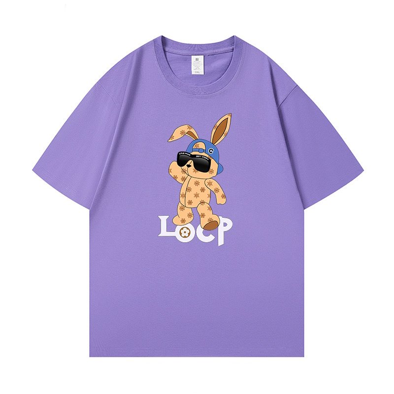 画像7: unisex Monogram Rabbit print Short Sleeve T-Shirt 　モノグラムラビットプリントラウンドネック Tシャツ ユニセックス 男女兼用 (7)