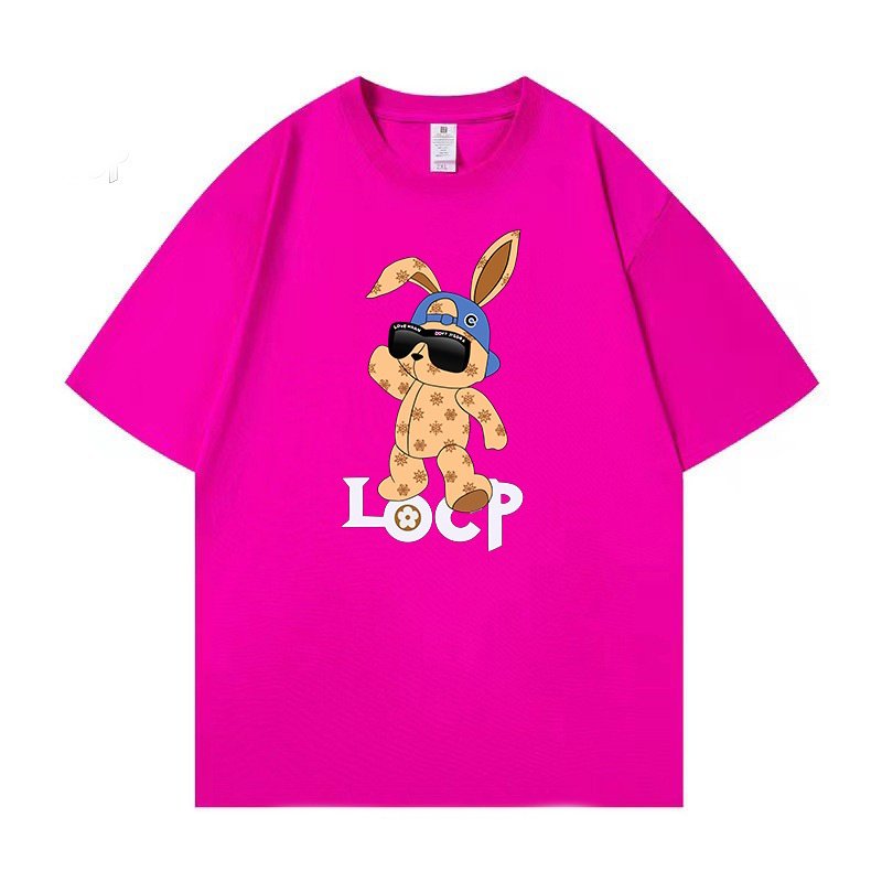 画像6: unisex Monogram Rabbit print Short Sleeve T-Shirt 　モノグラムラビットプリントラウンドネック Tシャツ ユニセックス 男女兼用 (6)