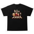 画像1: unisex Beer Mug Abbey Road Print Parody Short Sleeve T-Shirt　ビールジョッキアビーロードプリントパロディープリントラウンドネック Tシャツ ユニセックス 男女兼用 (1)