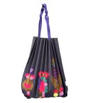 画像1: Art Print Pleated Shoulder Tote Shopping Eco Bag　アートプリントプリーツショルダートートショッピングエコバッグ (1)