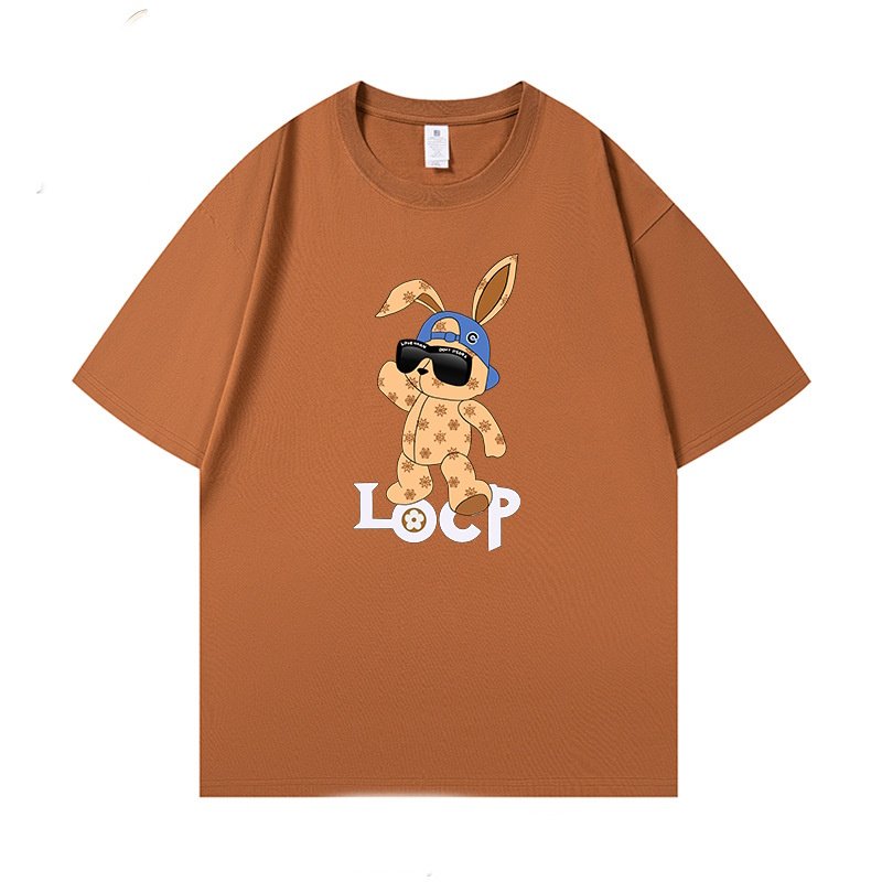 画像9: unisex Monogram Rabbit print Short Sleeve T-Shirt 　モノグラムラビットプリントラウンドネック Tシャツ ユニセックス 男女兼用 (9)