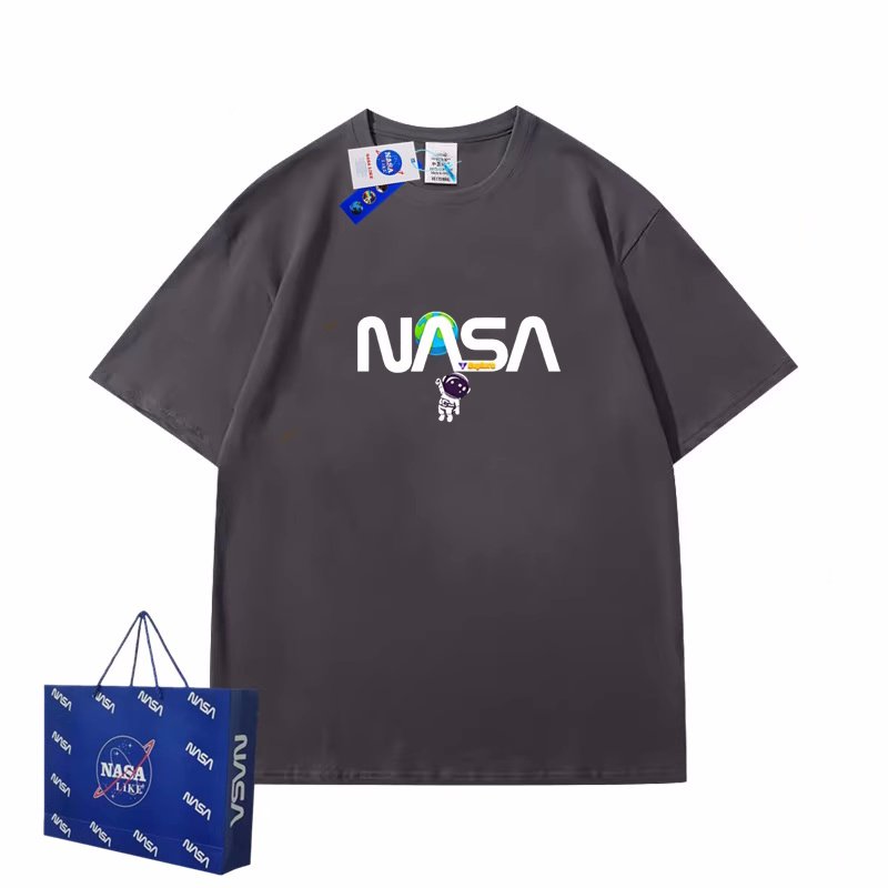 画像5: unisex NASA x Space x Astronaut print Short Sleeve T-Shirt 　ナサNASA×宇宙×宇宙飛行士プリントラウンドネック Tシャツ ユニセックス 男女兼用 (5)