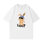 画像2: unisex Monogram Rabbit print Short Sleeve T-Shirt 　モノグラムラビットプリントラウンドネック Tシャツ ユニセックス 男女兼用 (2)