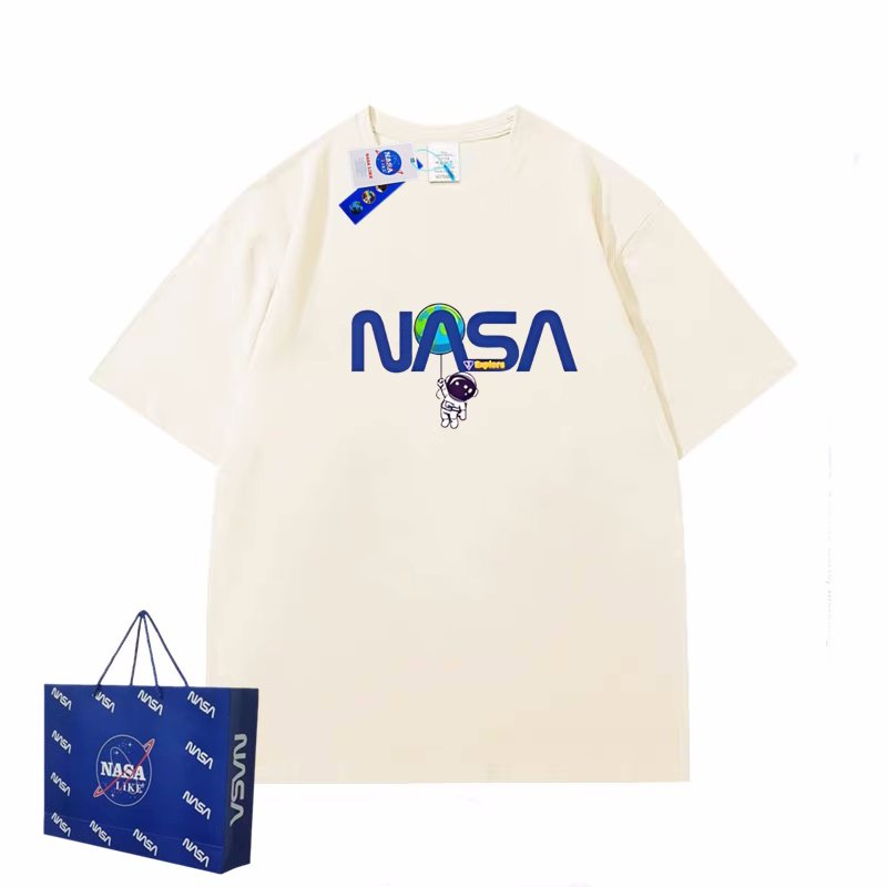 画像3: unisex NASA x Space x Astronaut print Short Sleeve T-Shirt 　ナサNASA×宇宙×宇宙飛行士プリントラウンドネック Tシャツ ユニセックス 男女兼用 (3)