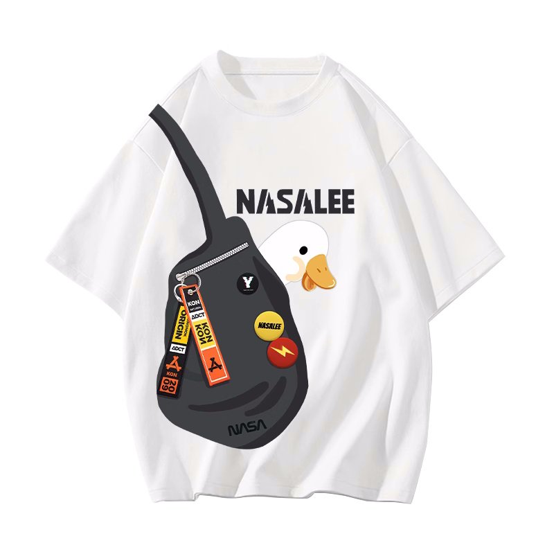 画像2: unisex NASALEE x Bag Goose print Short Sleeve T-Shirt  ナサNASALEEバッググースプリントラウンドネック Tシャツ ユニセックス 男女兼用 (2)