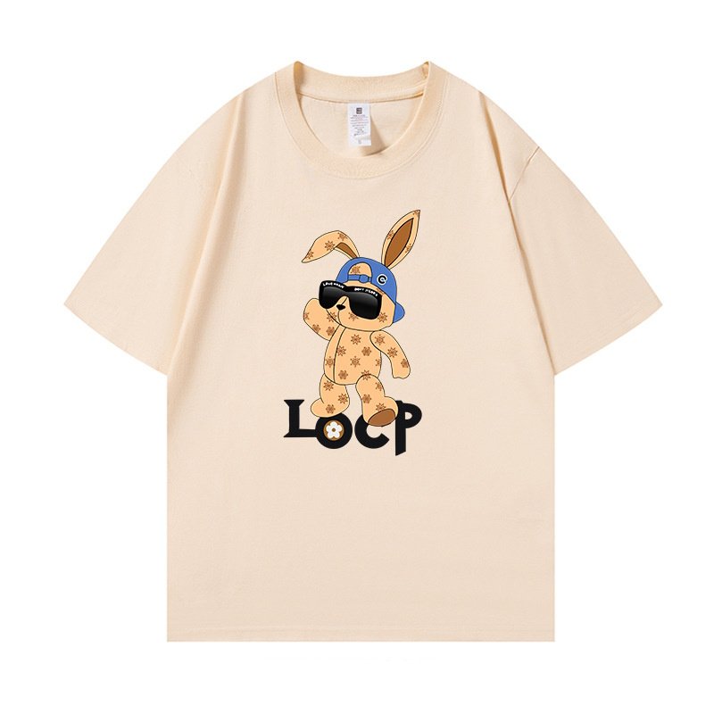 画像4: unisex Monogram Rabbit print Short Sleeve T-Shirt 　モノグラムラビットプリントラウンドネック Tシャツ ユニセックス 男女兼用 (4)