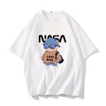 画像2: unisex NASA× Going out with sunglasses bear print Short Sleeve T-Shirt 　お出かけサングラスベア熊プリントラウンドネック Tシャツ ユニセックス 男女兼用 (2)