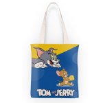 画像1: Tom and Jerry Print Tote Shoulder Bag Eco Shopping Bag 　トムとジェリトートショルダーエコショッピングバッグ (1)