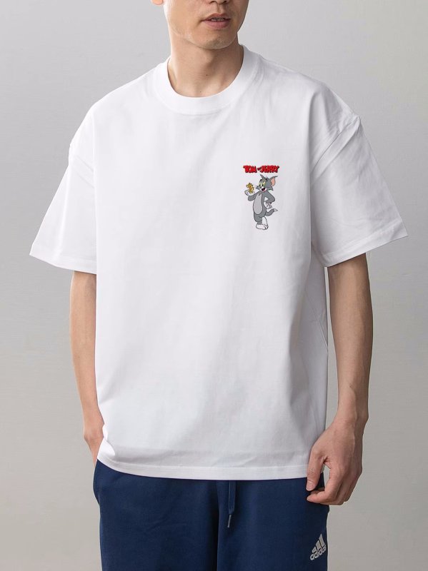 画像2: Tom and Jerry One Point Print Round Neck T-Shirt　トムとジェリーワンポイント プリントラウンドネック Tシャツ ユニセックス 男女兼用 (2)