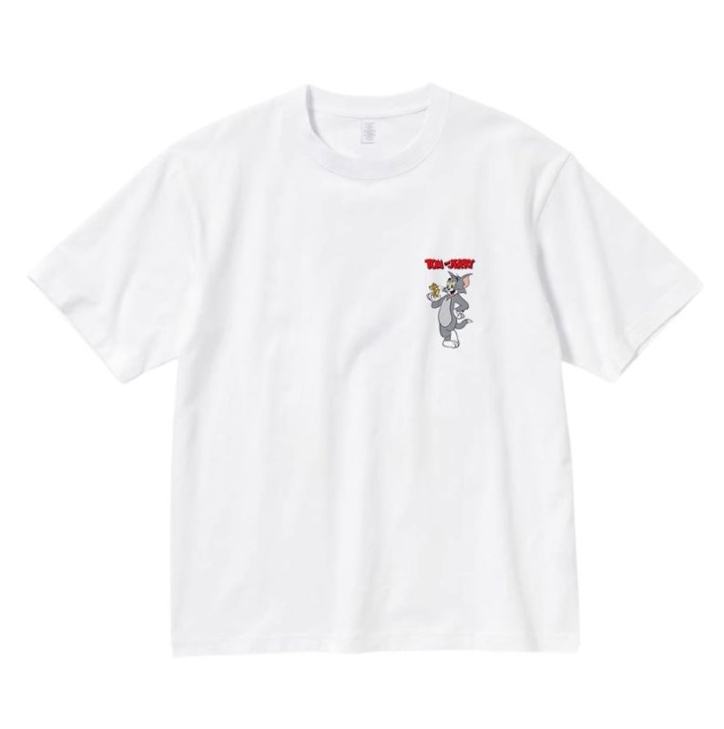 画像1: Tom and Jerry One Point Print Round Neck T-Shirt　トムとジェリーワンポイント プリントラウンドネック Tシャツ ユニセックス 男女兼用 (1)