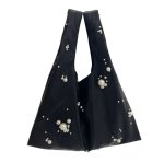 画像1: Leather pearl embellished tote bag　レザーパール付きトートバッグ (1)