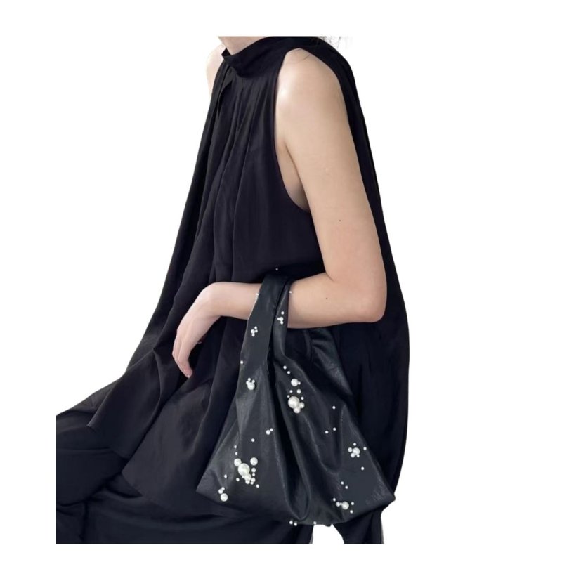 画像3: Leather pearl embellished tote bag　レザーパール付きトートバッグ (3)