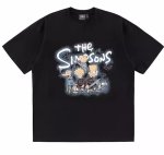 画像1: unisex The Fighting Simpson Family Short Sleeve T-Shirt　ファイティングシンプソンファミリープリントラウンドネック Tシャツ ユニセックス 男女兼用 (1)