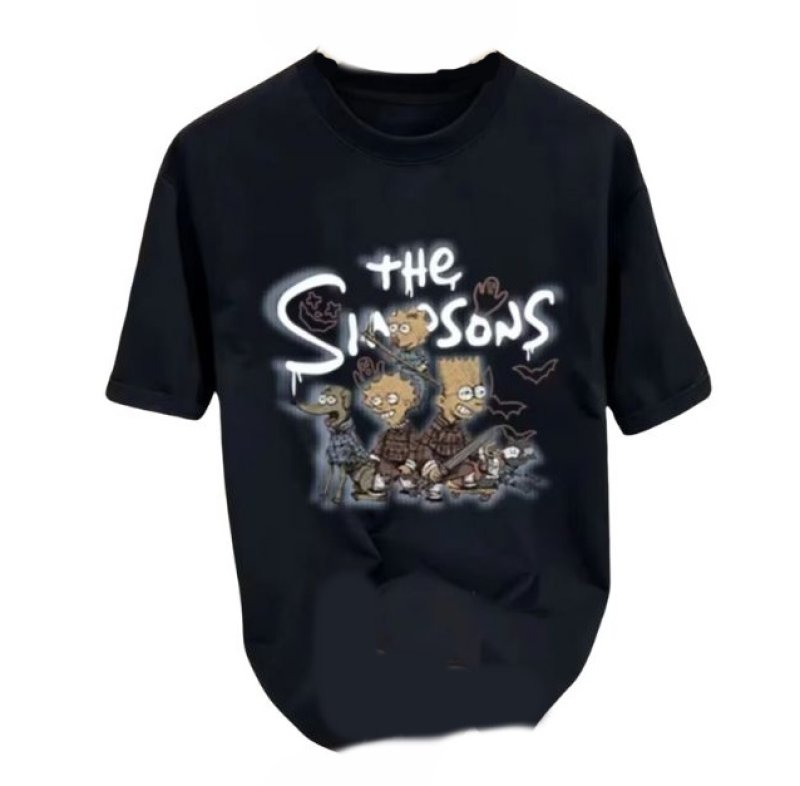 画像5: unisex The Fighting Simpson Family Short Sleeve T-Shirt ファイティングシンプソンファミリープリントラウンドネック Tシャツ ユニセックス 男女兼用 (5)