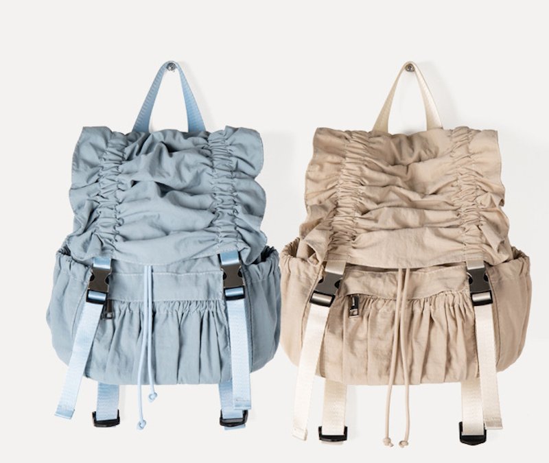 画像5:  Pleated nylon lightweight backpack tote shoulder  bag　プリーツナイロン軽量バックパックリュックトートショルダーアンダーアームバッグ (5)