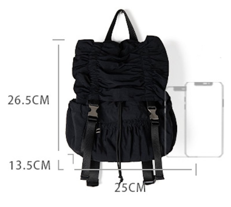 画像7:  Pleated nylon lightweight backpack tote shoulder  bag　プリーツナイロン軽量バックパックリュックトートショルダーアンダーアームバッグ (7)