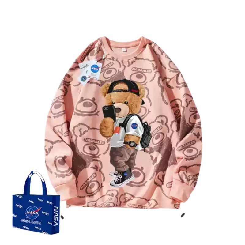 画像14: Nasa x Bear x Brick Bear kaws Sweatshirt 　ユニセックス 男女兼用ナサ×ベア×ブリックベアカウズスウェットシャツ トレーナー (14)