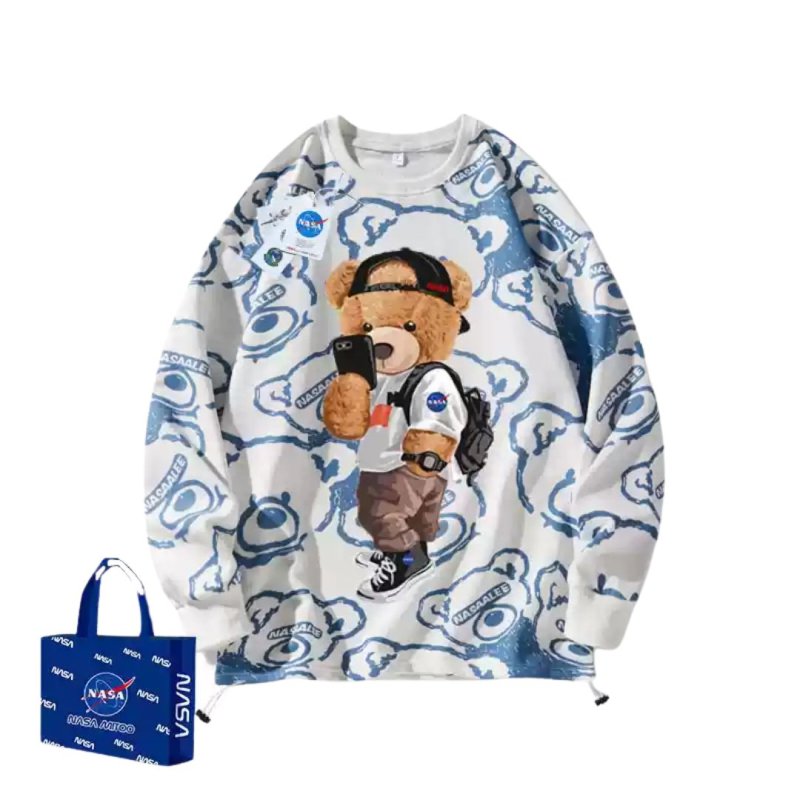 画像13: Nasa x Bear x Brick Bear kaws Sweatshirt 　ユニセックス 男女兼用ナサ×ベア×ブリックベアカウズスウェットシャツ トレーナー (13)