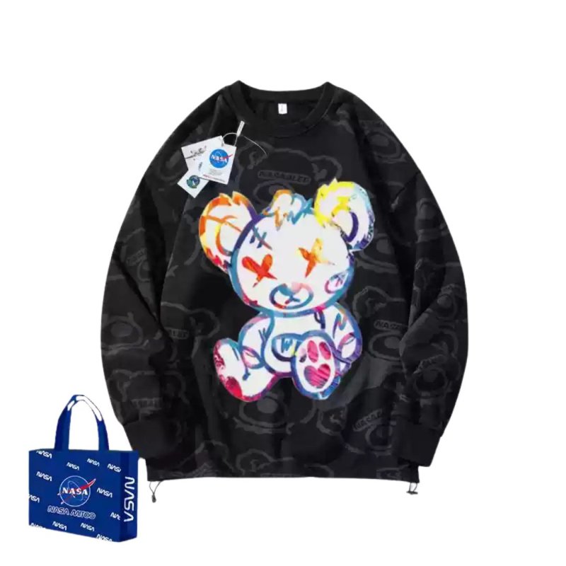 画像4: Nasa x Bear x Brick Bear kaws Sweatshirt 　ユニセックス 男女兼用ナサ×ベア×ブリックベアカウズスウェットシャツ トレーナー (4)