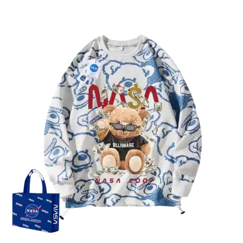 画像9: Nasa x Bear x Brick Bear kaws Sweatshirt 　ユニセックス 男女兼用ナサ×ベア×ブリックベアカウズスウェットシャツ トレーナー (9)