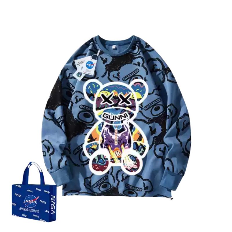 画像7: Nasa x Bear x Brick Bear kaws Sweatshirt 　ユニセックス 男女兼用ナサ×ベア×ブリックベアカウズスウェットシャツ トレーナー (7)