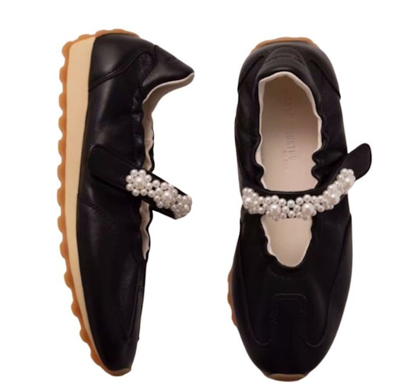 画像7: Women's Leather pearl velcro ballerina style sneakers　 レザーパールベルクロバレリーナシューズスタイルスニーカーシューズ (7)