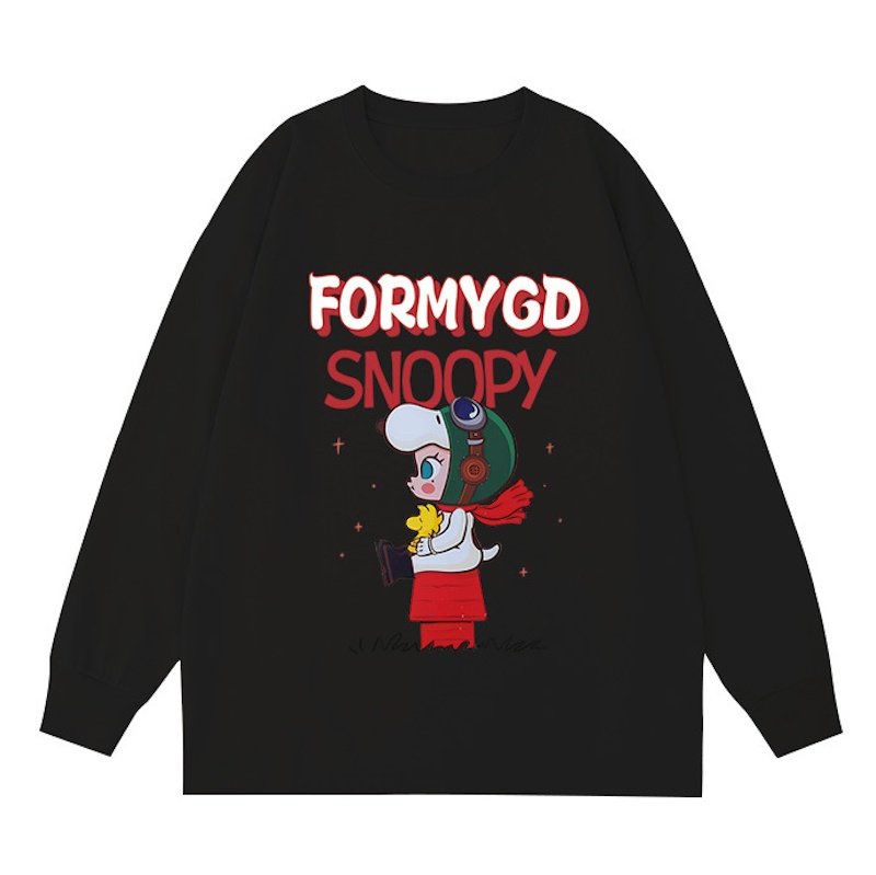 画像3: Heavy double yarn Snoopy Girl & Woodstock print long sleeveT-shirt  ヘビーダブルヤーンスヌーピーガール&ウッドストックプリント長袖Tシャツ (3)