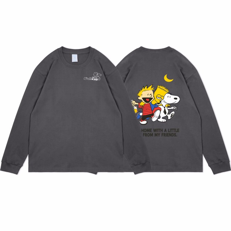 画像7: unisex The Simpsons & Snoopy & Printed Long Sleeve T-Shirt　シンプソンズ＆ スヌーピー＆プリント長袖Tシャツプリント ユニセックス 男女兼用 (7)