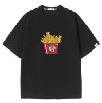 画像4: unisex Bearbrick French Fries Print Short Sleeve T-Shirt　ベアブリック×ポテトフライプリントラウンドネック Tシャツ ユニセックス 男女兼用 (4)