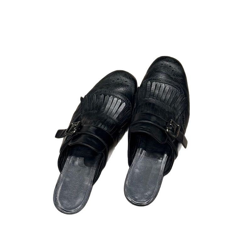 画像10: Women’s British Shuffle Fringed Leather Mule Half Slippers  Shoes  　シャッフル フリンジ付 レザー ミュールハーフスリッパ パンプス (10)
