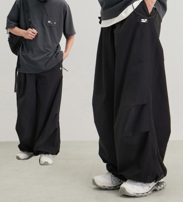 画像7: Unisex Quick-drying loose parachute pants  男女兼用 韓国 ユニセックス クイックドライパラシュートルーズパンツパンツ ヒップホップ ストリートダンス カジュアル  (7)