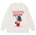 画像2: Heavy double yarn Snoopy Girl & Woodstock print long sleeveT-shirt  ヘビーダブルヤーンスヌーピーガール＆ウッドストックプリント長袖Tシャツ (2)