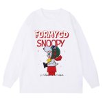 画像1: Heavy double yarn Snoopy Girl & Woodstock print long sleeveT-shirt  ヘビーダブルヤーンスヌーピーガール＆ウッドストックプリント長袖Tシャツ (1)