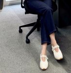 画像9: Women's Leather pearl velcro ballerina style sneakers　 レザーパールベルクロバレリーナシューズスタイルスニーカーシューズ (9)