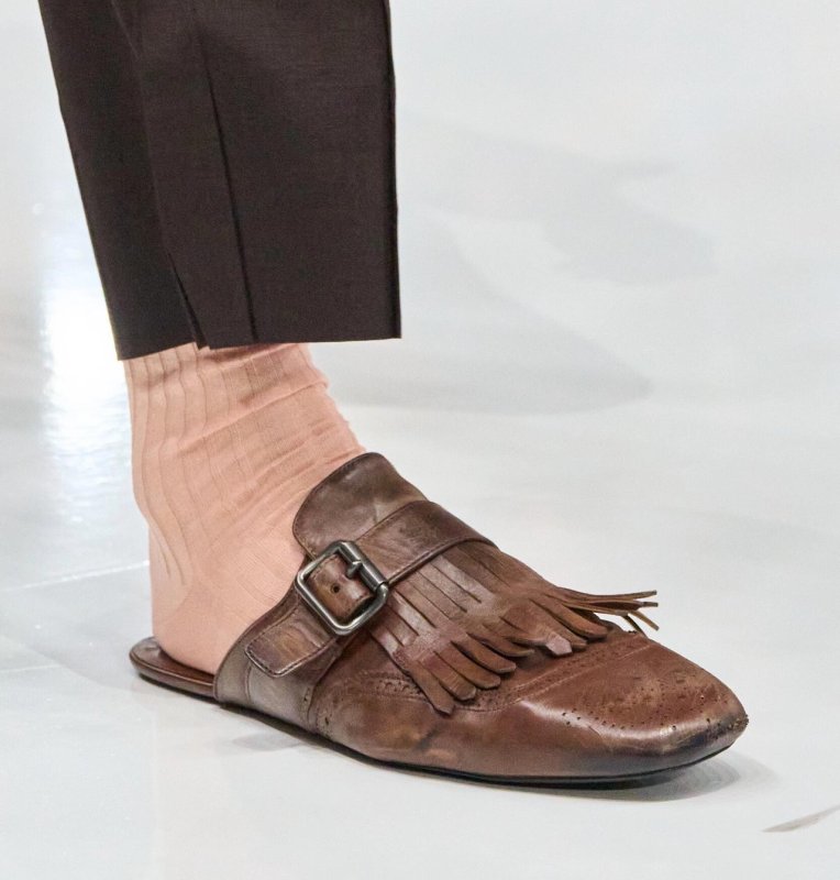 画像5: Women’s British Shuffle Fringed Leather Mule Half Slippers  Shoes  　シャッフル フリンジ付 レザー ミュールハーフスリッパ パンプス (5)