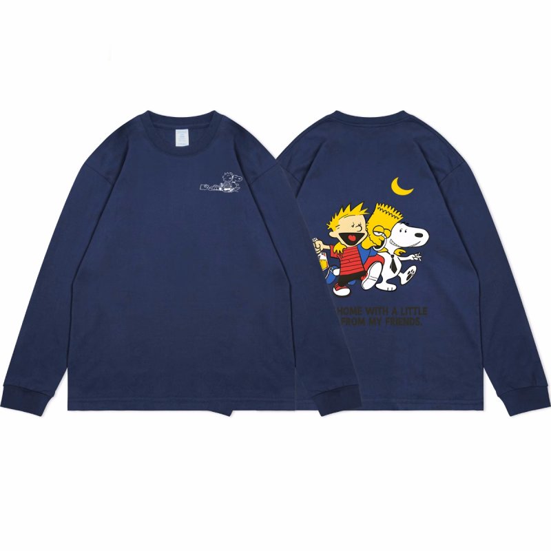 画像3: unisex The Simpsons & Snoopy & Printed Long Sleeve T-Shirt　シンプソンズ＆ スヌーピー＆プリント長袖Tシャツプリント ユニセックス 男女兼用 (3)