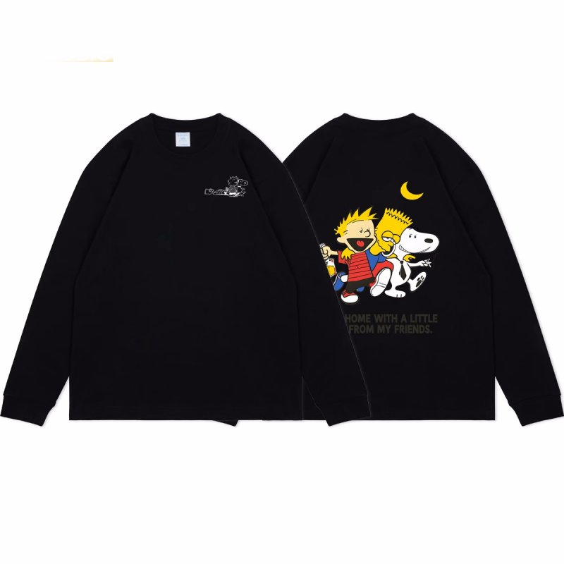 画像4: unisex The Simpsons & Snoopy & Printed Long Sleeve T-Shirt　シンプソンズ＆ スヌーピー＆プリント長袖Tシャツプリント ユニセックス 男女兼用 (4)