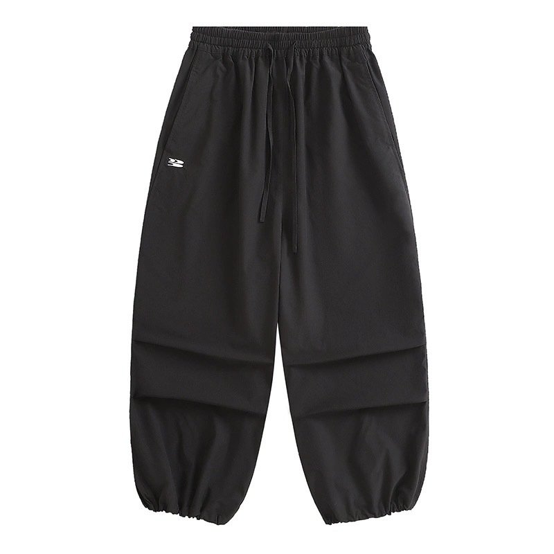 画像2: Unisex Quick-drying loose parachute pants  男女兼用 韓国 ユニセックス クイックドライパラシュートルーズパンツパンツ ヒップホップ ストリートダンス カジュアル  (2)