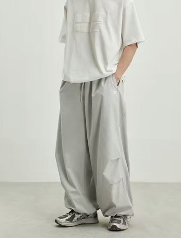 画像8: Unisex Quick-drying loose parachute pants  男女兼用 韓国 ユニセックス クイックドライパラシュートルーズパンツパンツ ヒップホップ ストリートダンス カジュアル  (8)