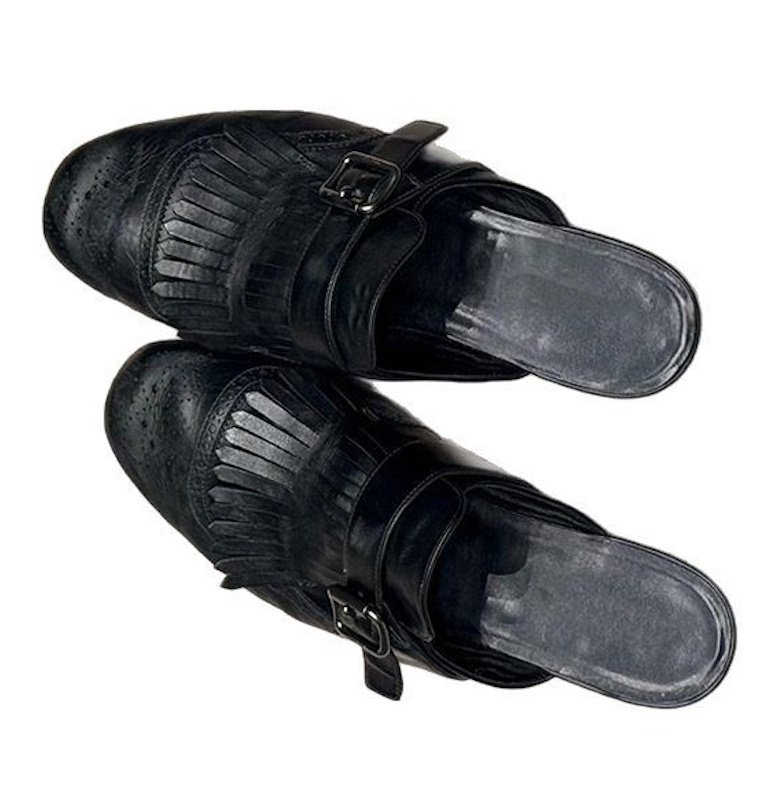 画像3: Women’s British Shuffle Fringed Leather Mule Half Slippers  Shoes  　シャッフル フリンジ付 レザー ミュールハーフスリッパ パンプス (3)
