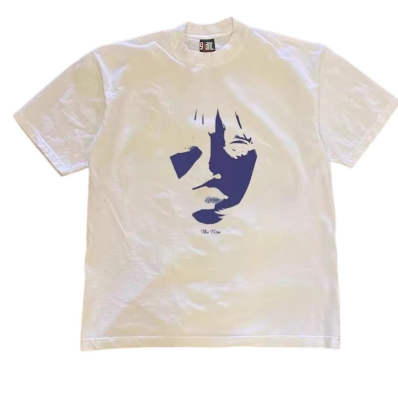 画像2: unisex  woman face Print Short Sleeve T-Shirt　ウーマンフェイスプリントラウンドネック Tシャツ ユニセックス 男女兼用 (2)