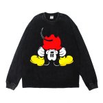 画像3: Unisex Upside down mickey &  goofy print Crew Neck vintage sweatshirt Pullover ユニセックス 男女兼用 逆さま ミッキー グーフィー 古着風 プリントスウェット トレーナー (3)