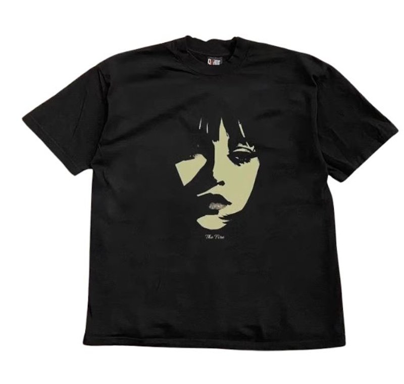 画像1: unisex  woman face Print Short Sleeve T-Shirt　ウーマンフェイスプリントラウンドネック Tシャツ ユニセックス 男女兼用 (1)