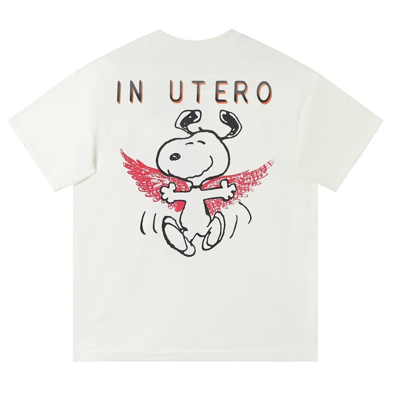 画像2: Nirvana x Snoopy Print Round Neck T-Shirt ニルヴァーナ×スヌーピー プリントラウンドネック Tシャツ ユニセックス 男女兼用 古着風 ヴィンテージ風 バンドT (2)