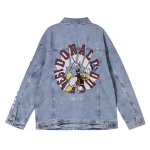 画像1: Unisex Donald Duck embroidered denim jacket　ユニセックス 男女兼用ドナルドダック刺繍Gジャンデニムジャケットブルゾン (1)