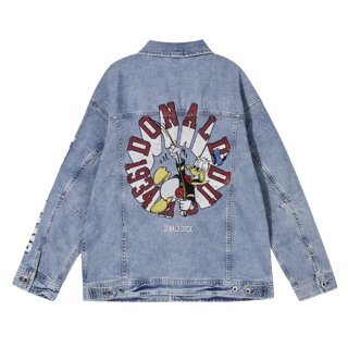 Unisex Donald Duck print denim jacket ユニセックス 男女兼用