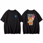 画像1: unisex Heart B & Baby Bear Print Short Sleeve T-Shirt　ハートB&ベビーベアプリントラウンドネック Tシャツ ユニセックス 男女兼用 (1)