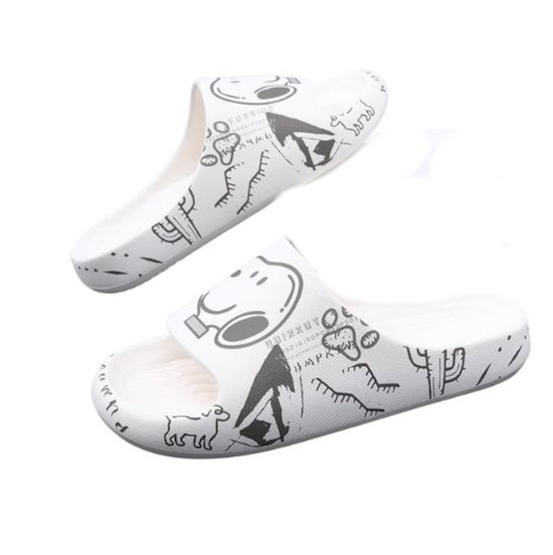 画像1: Unisex Snoopy & Landscapes Soft Sole Sandal Slippers  Beach sandals  ユニセックス男女兼用スヌーピー&スケッチ画フリップフロップ  シャワー ビーチ サンダル (1)